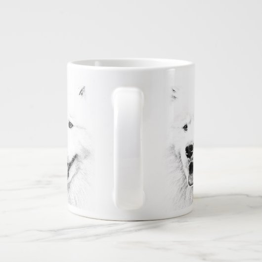 Tasse Géante Belle oeuvre d'art pour chien Samoyé (Dos)