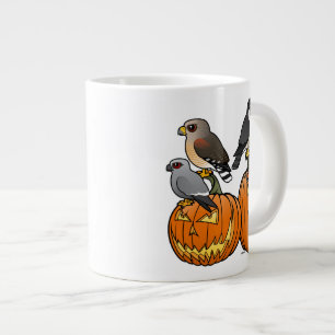 Tasse Géante Birdorable Raptors sur des citrouilles