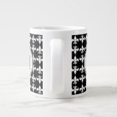 Tasse Géante Black | Blanc Fleur de Lis Monogram Motif (Dos)