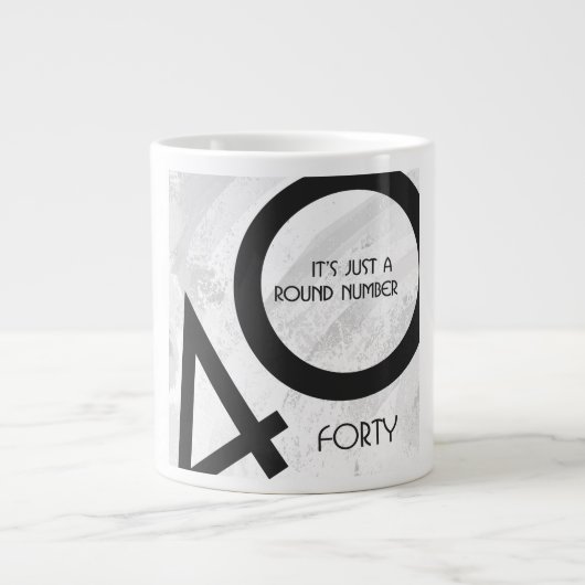 Tasse Géante Blanc 40 décades Anniversaire (Devant)