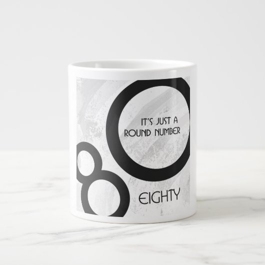 Tasse Géante Blanc 80 Décennie Anniversaire (Devant)