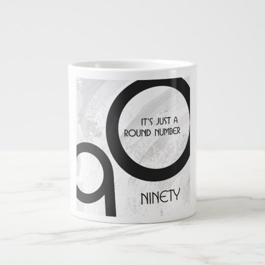 Tasse Géante Blanc 90 Décennie Anniversaire (Devant)