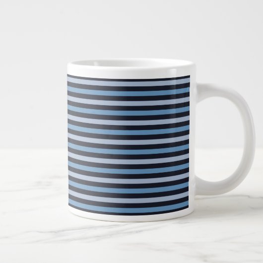 Tasse Géante Bleu, Bleu Gris, Motif rayé (Droite)