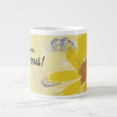 Tasse Géante Bonjour, Superbe Fleur Jaune Abstraite (Devant)