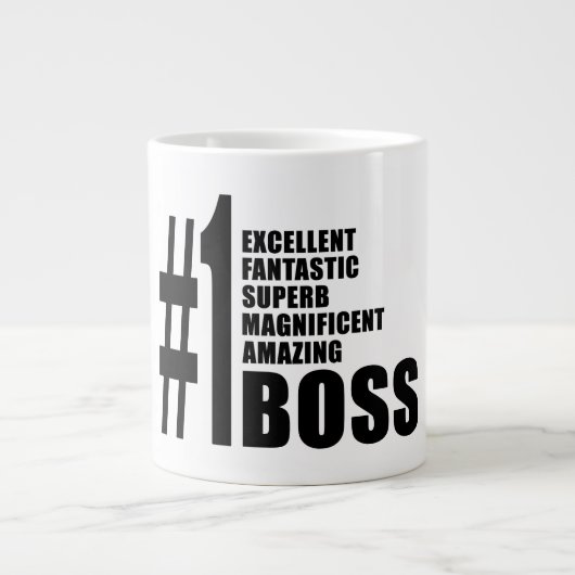 Tasse Géante Bosses Anniversaires Cadeaux : Numéro Un Boss (Devant)