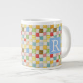TASSE GÉANTE BRODÉE + TEXTE / BLEU (Devant droit)