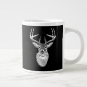 Tasse Géante Buck sur la tête de cerf de queue blanche noire (Droite)