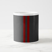 Tasse Géante Burgundy Red Carbon Fibres Stripes (Devant)