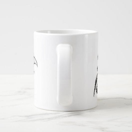 Tasse Géante Calmar géant en colère en noir (Dos)