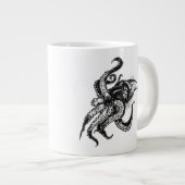 Tasse Géante Calmar géant en colère en noir (Devant droit)