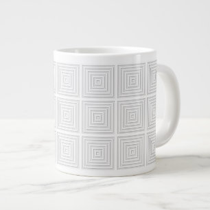 Tasse Géante Carré Géométrique Blanc