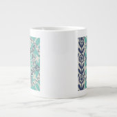 Tasse Géante Carrelage Batik Bleu I (Devant)
