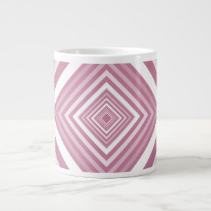 Tasse Géante Carrés de dégradé rose et blanc moderne