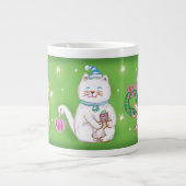Tasse Géante Cartoon mignonne Meowy Chats de Noël en chapeaux d (Devant)
