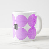 Tasse Géante Cercles violets modernes | Monogramme (Devant droit)