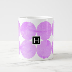 Tasse Géante Cercles violets modernes Monogramme