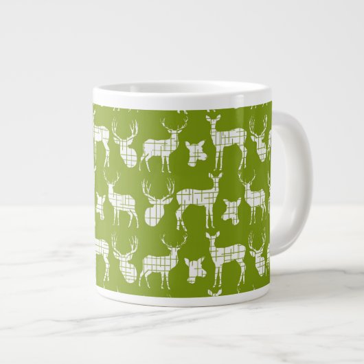 Tasse Géante Cerf de silhouette rustique sur bouchon de spécial (Devant droit)