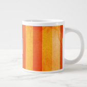 Tasse Géante Chaud Patiné Orange Rouge rayures Monogramme (Droite)