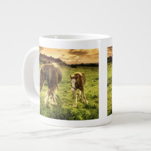 Tasse Géante Cheval de la mère et du poulain