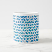 Tasse Géante Chevron bleu et blanc Zebra (Devant)