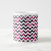 Tasse Géante Chevron Cow Hot rose et noir (Devant)
