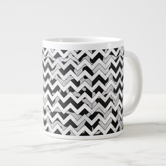 Tasse Géante Chevron Vache noir et blanc (Devant droit)