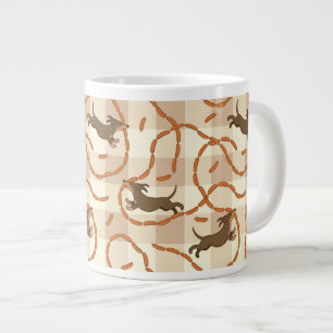 Tasse Géante chiens chanceux avec arrière - plan de saucisses