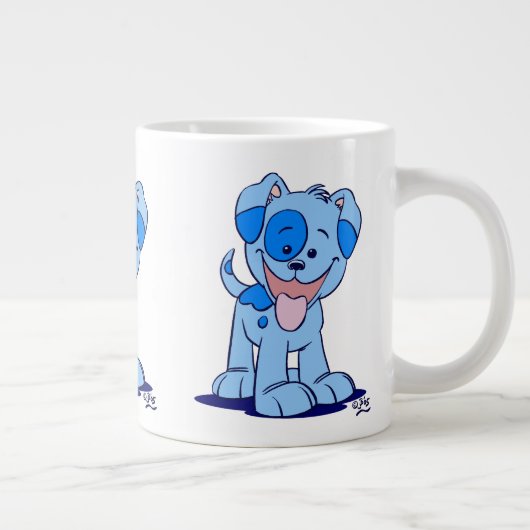 Tasse Géante Chiot de caricature bleu mignon (Droite)