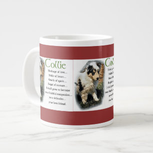 Tasse Géante Chiot de Collie Rough Merle Bleu
