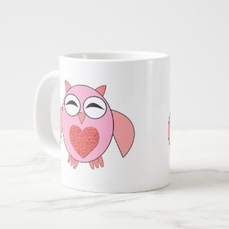 Tasse Géante Chouette de coeur rose