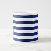 Tasse Géante Chrome Anchor on Navy Stripes (Devant)