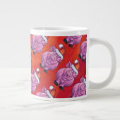 Tasse Géante Cochon mignon à Santa Hat sur rouge (Droite)