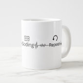 Tasse géante 'Coding Heartbeat' pour programmeur (Devant droit)