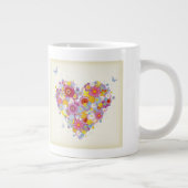 Tasse Géante Coeur floral aux papillons (Droite)