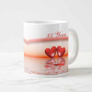 Tasse Géante Coeurs coralliens du 35e anniversaire