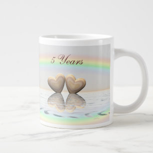 Tasse Géante Coeurs en bois du 5e anniversaire