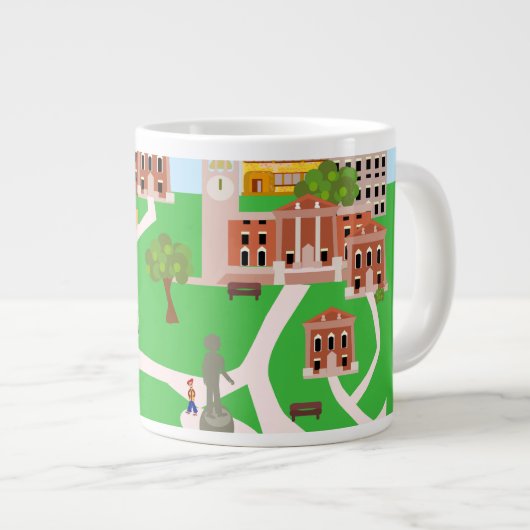 Tasse Géante Conception de campus cool (Devant droit)