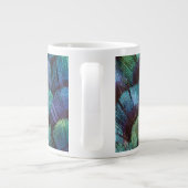 Tasse Géante Conception de plume de faisan bleu-vert (Dos)