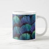 Tasse Géante Conception de plume de faisan bleu-vert (Droite)