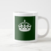 Tasse Géante Conserver l'icône de la couronne calme sur le vert (Droite)