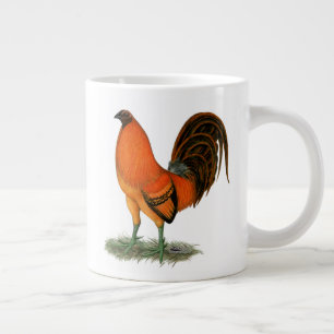 Tasse Géante Coq de rouge de gingembre de coq de combat