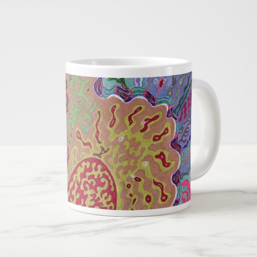 Tasse Géante "Corail" Art Abstrait (Devant droit)