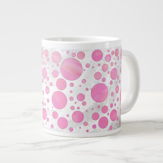Tasse Géante Coton Bonbon Pink Polka Dot (Devant droit)