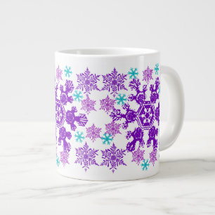 Tasse Géante Coupe Jumbo de flocon de neige colorée de Noël