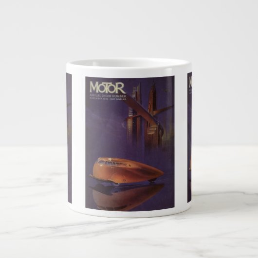 Tasse Géante Couvercle de Magazine automobile vintage, voiture (Devant)