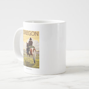 Tasse Géante Cowboy sur l'affiche Vintage voyage de Horseback