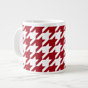 Tasse Géante Cranberry et Blanc Grand Motif Houndstooth