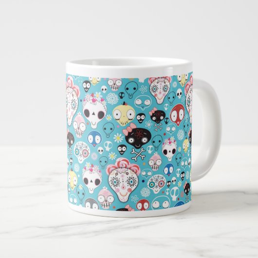 Tasse Géante Crâne riant de texture (Devant droit)