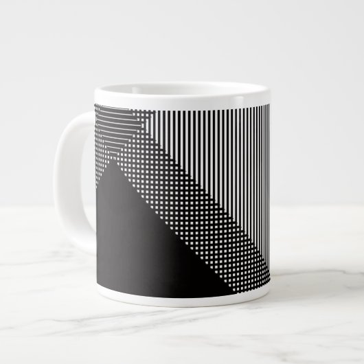 Tasse Géante Crosshatch Op Art (Devant gauche)