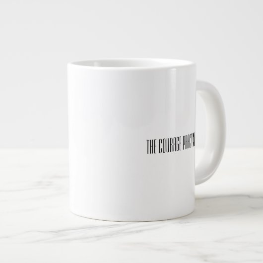 Tasse Géante Curiosité et courage nécessitent un café supplémen (Devant droit)